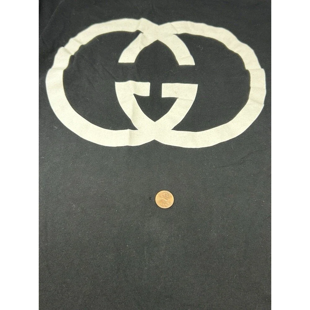 Gucci Black Interlocking G Logo Oversized T-Shirt - Size XXL (100% Authentic)